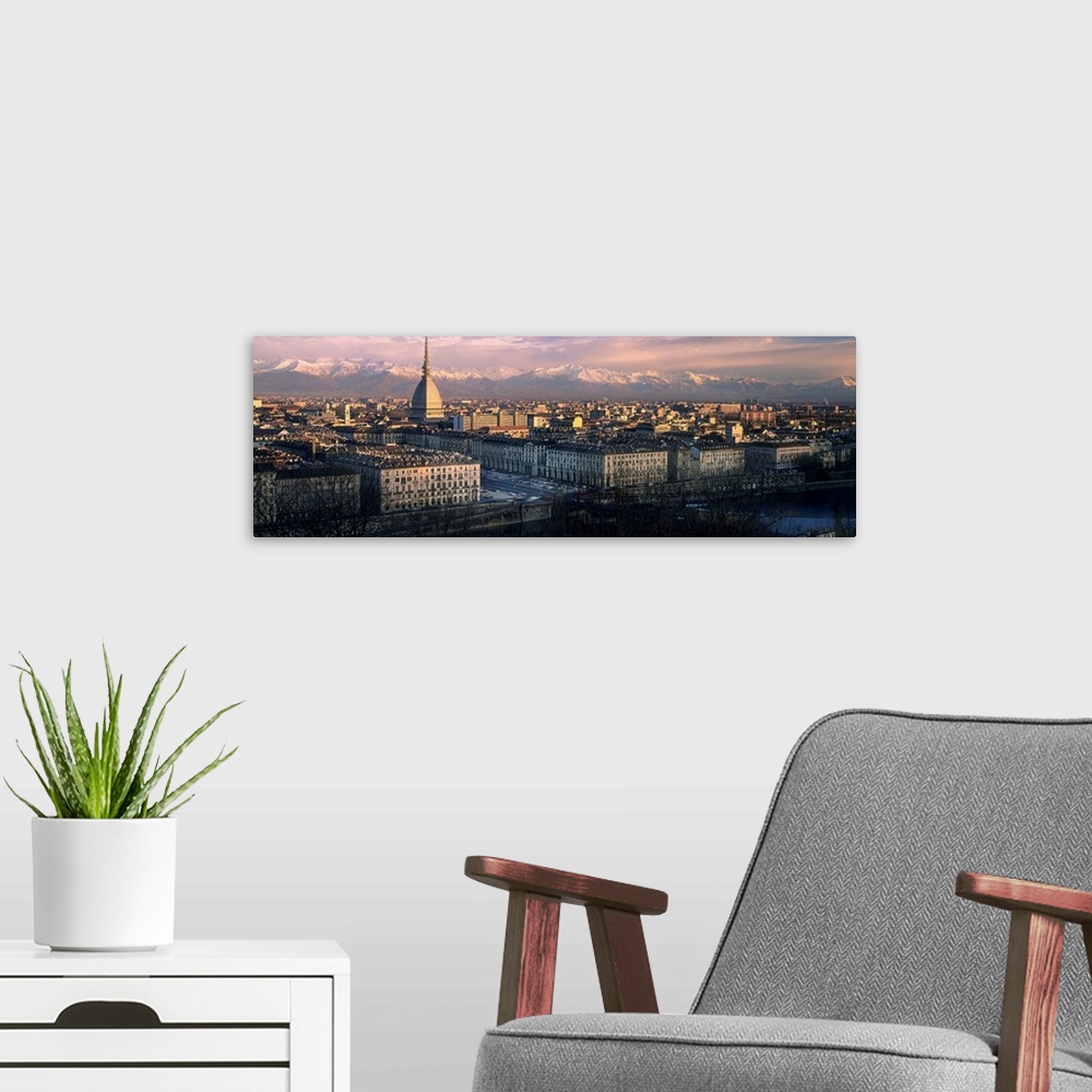 A modern room featuring Italy, Turin, Cityscape and Alpi in background