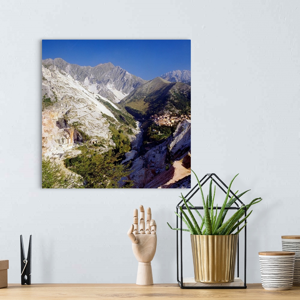 A bohemian room featuring Italy, Tuscany, a village of marble quarrymen in the marble field above Carrara