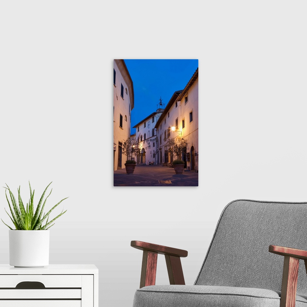 A modern room featuring View of the main street of the medieval village of Radda in Chianti.