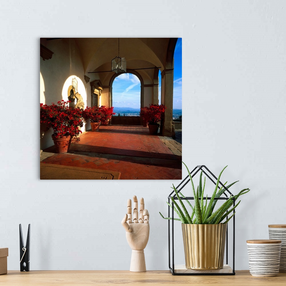 A bohemian room featuring Italy, Tuscany, Fiesole, Hotel S. Michele, Tuscan corridor