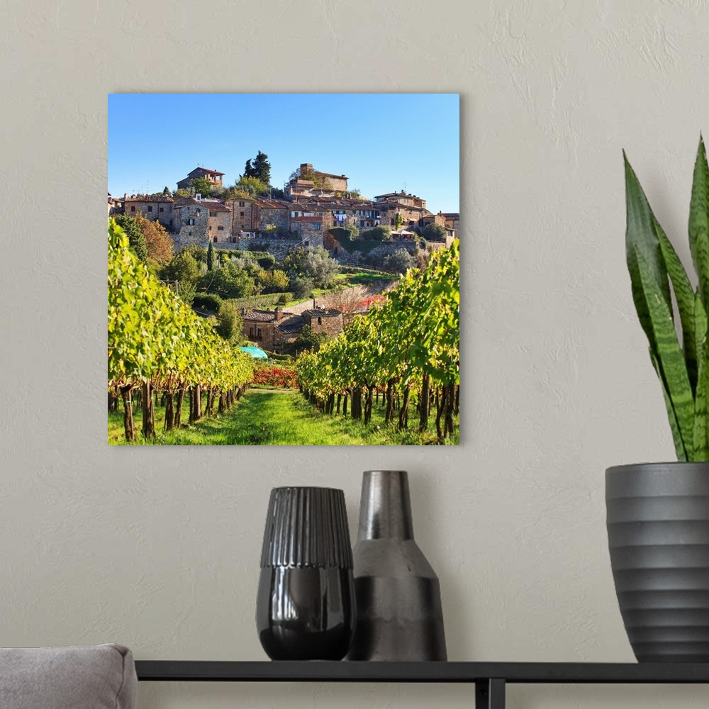 A modern room featuring Italy, Tuscany, Firenze district, Chianti, Montefioralle.