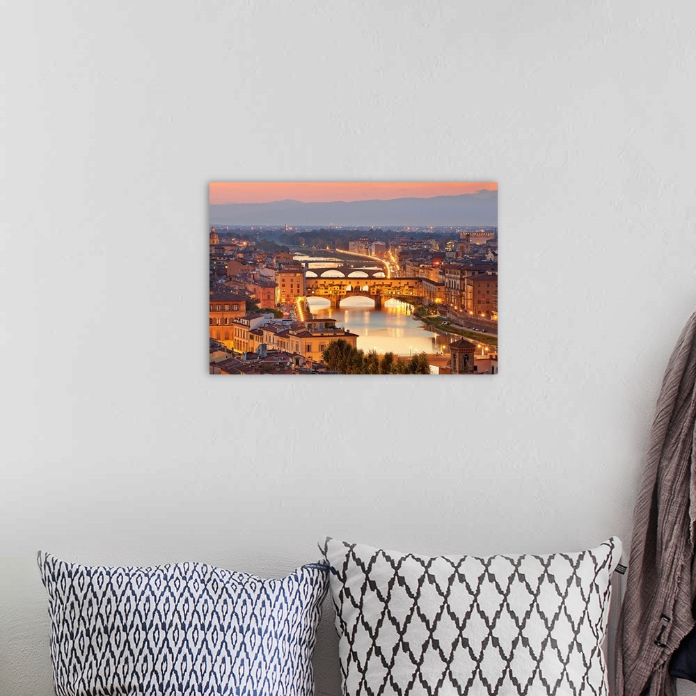 A bohemian room featuring Italy, Tuscany, Firenze district, Florence, Bridge Ponte Vecchio.
