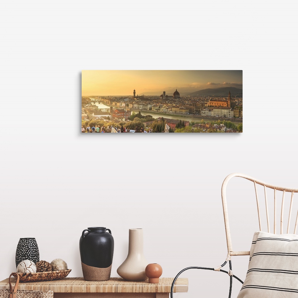 A farmhouse room featuring Italy, Tuscany, Firenze district, Florence, Cityscape with Palazzo Vecchio and the Cathedral (Duo...