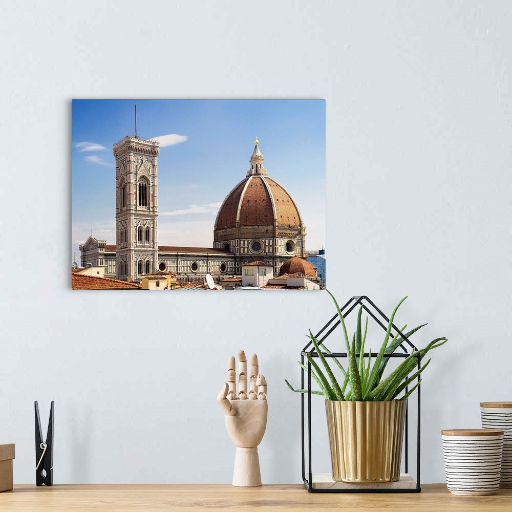 A bohemian room featuring Italy, Tuscany, Florence, Duomo Santa Maria del Fiore, Dome & Giotto's bell tower view