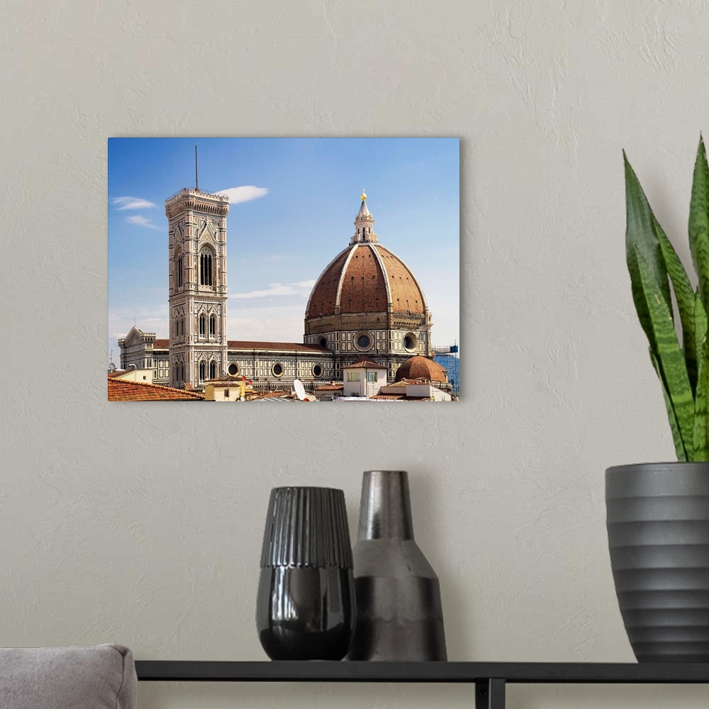 A modern room featuring Italy, Tuscany, Florence, Duomo Santa Maria del Fiore, Dome & Giotto's bell tower view