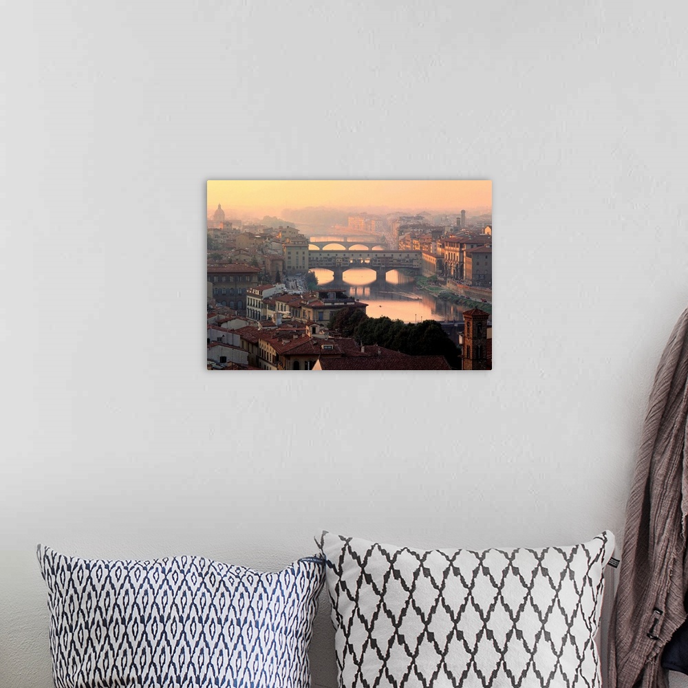 A bohemian room featuring Italy, Tuscany, Florence, Ponte Vecchio, Arno river