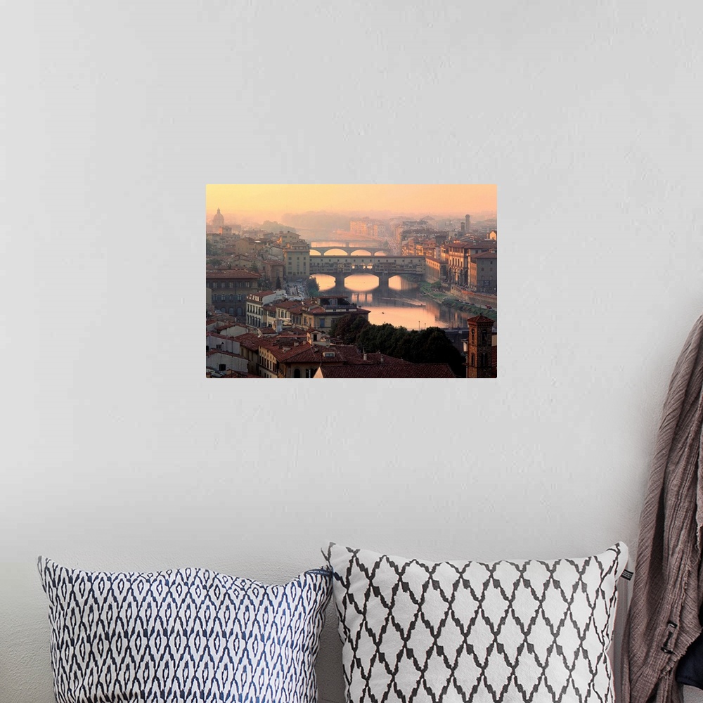 A bohemian room featuring Italy, Tuscany, Florence, Ponte Vecchio, Arno river