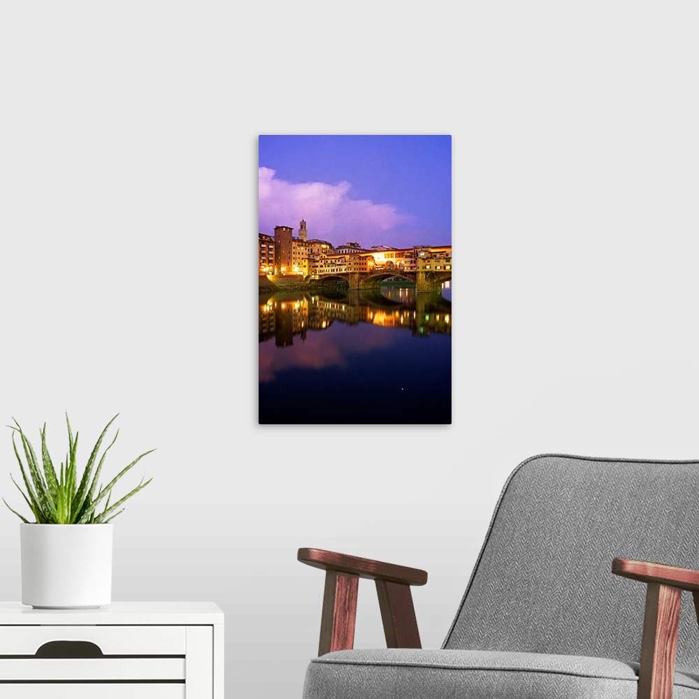 A modern room featuring Italy, Tuscany, Florence, Ponte Vecchio, Bridge and Arno river