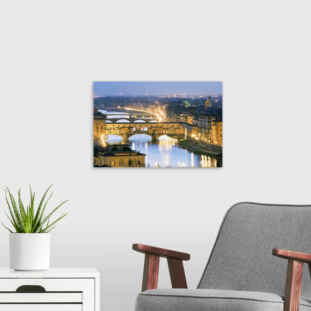 A modern room featuring Italy, Tuscany, Florence, Ponte Vecchio, Mediterranean area, Firenze district, Travel Destination...