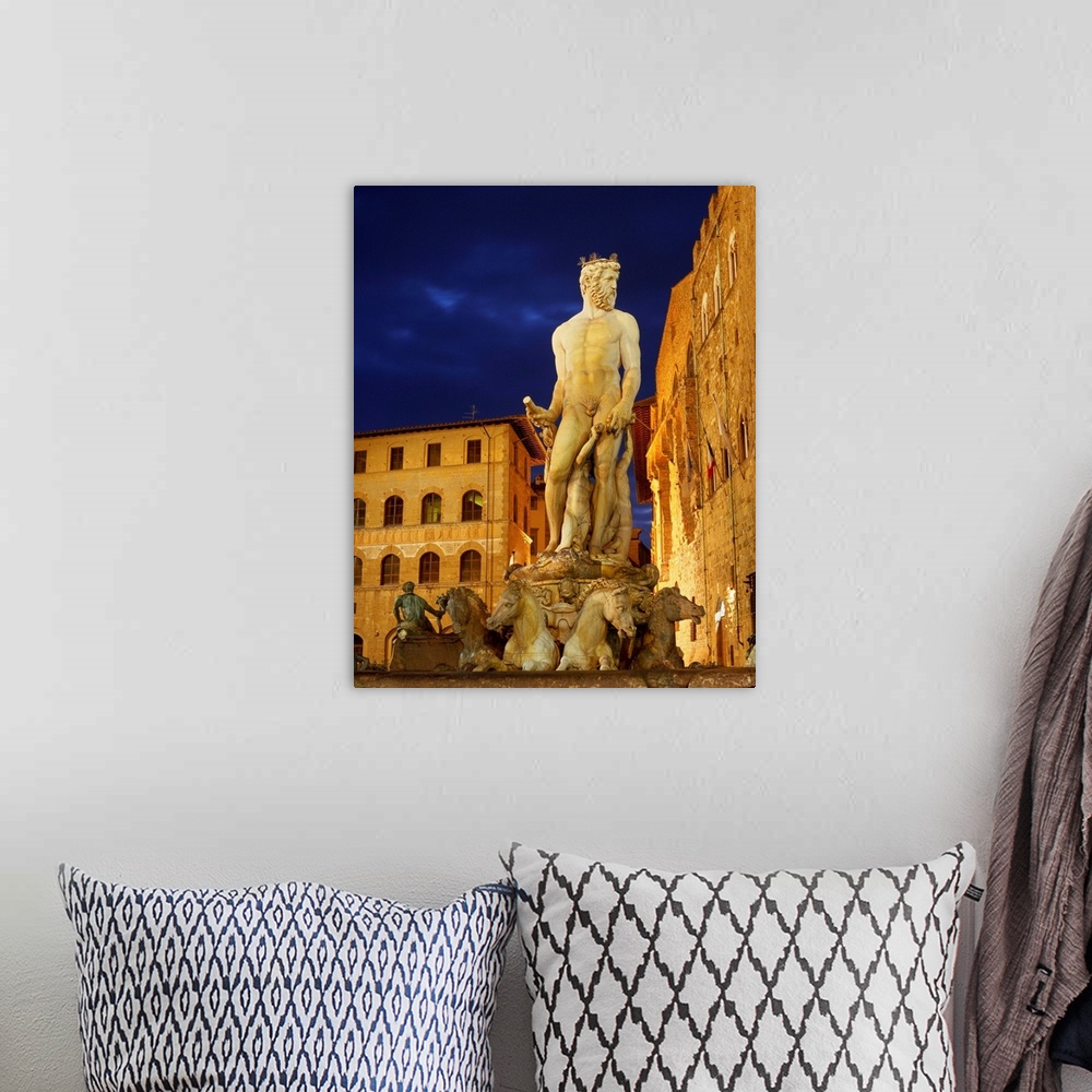 A bohemian room featuring Italy, Tuscany, Florence, Statue of Neptune in Piazza della Signoria, Square