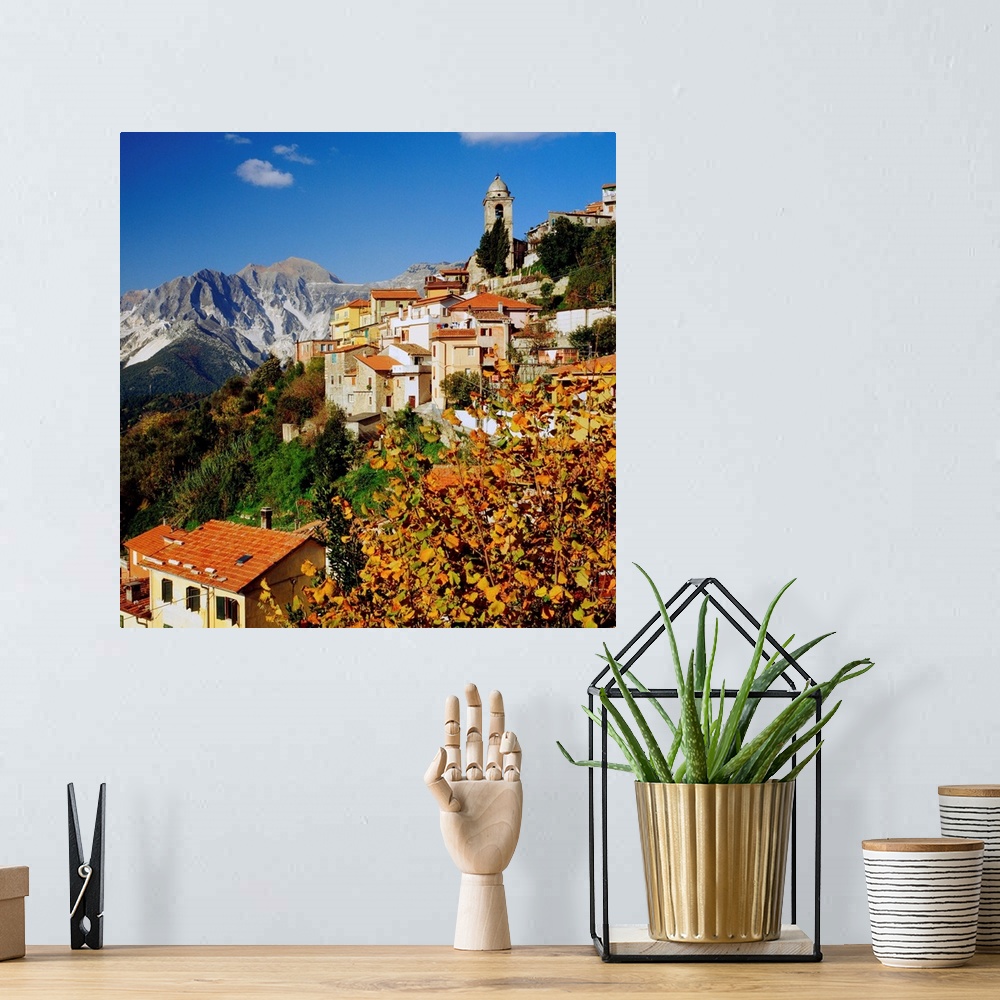 A bohemian room featuring Italy, Tuscany, Fontia, village near Carrara