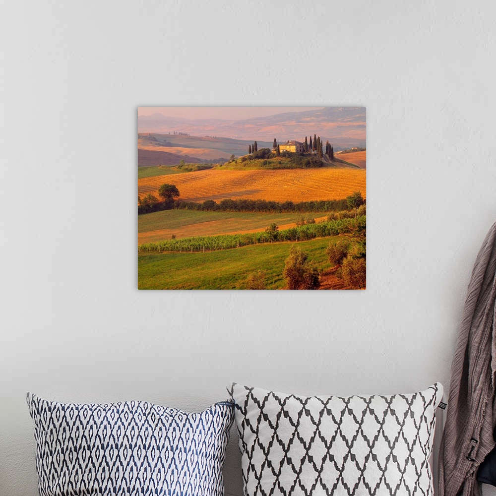 A bohemian room featuring Italy, Tuscany, Landscape near San Quirico d'Orcia