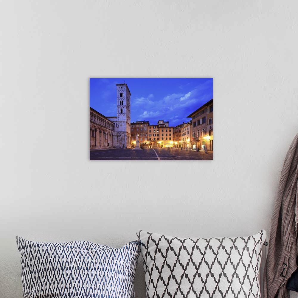 A bohemian room featuring Italy, Tuscany, Lucca, Piazza San Michele, bell tower of the Church of San Michele