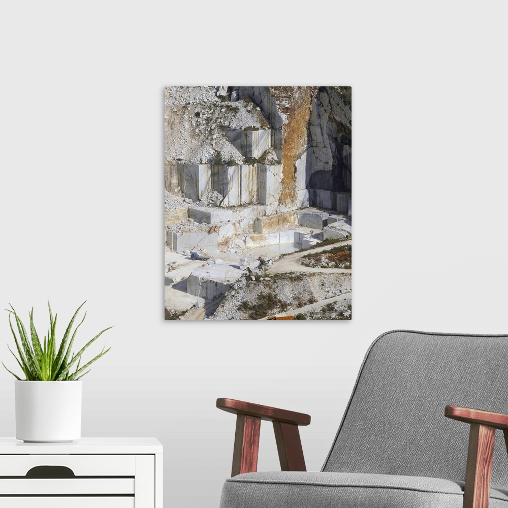 A modern room featuring Italy, Tuscany, Marble quarry near Carrara
