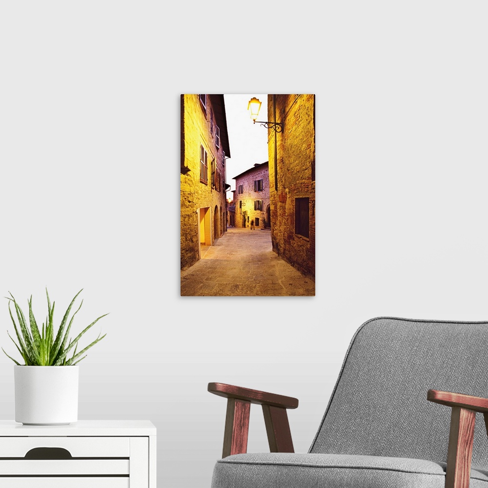 A modern room featuring Italy, Tuscany, Orcia Valley, Monticchiello, Siena district, An alley