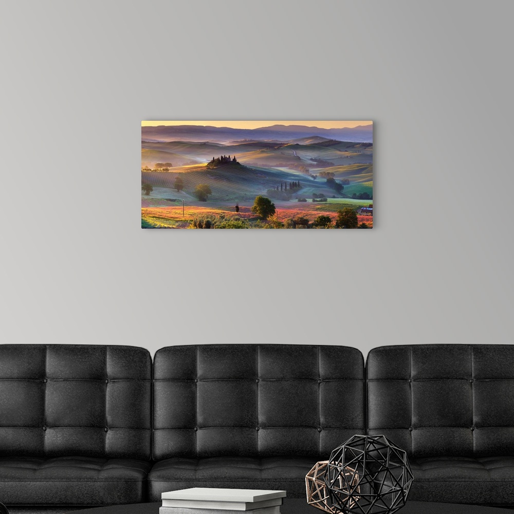 A modern room featuring Italy, Tuscany, Orcia Valley, San Quirico d'Orcia, Casolare belvedere