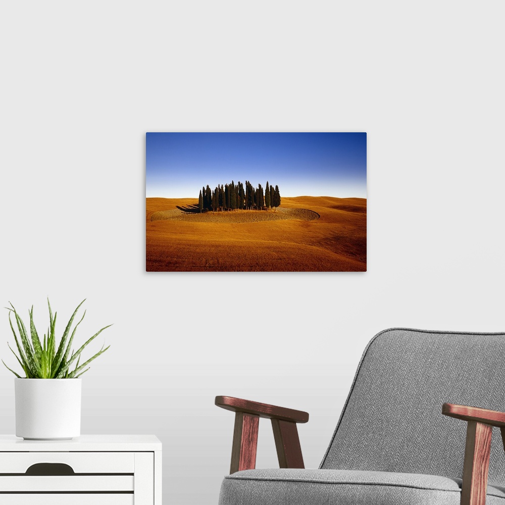 A modern room featuring Italy, Tuscany, Orcia Valley, Typical countryside