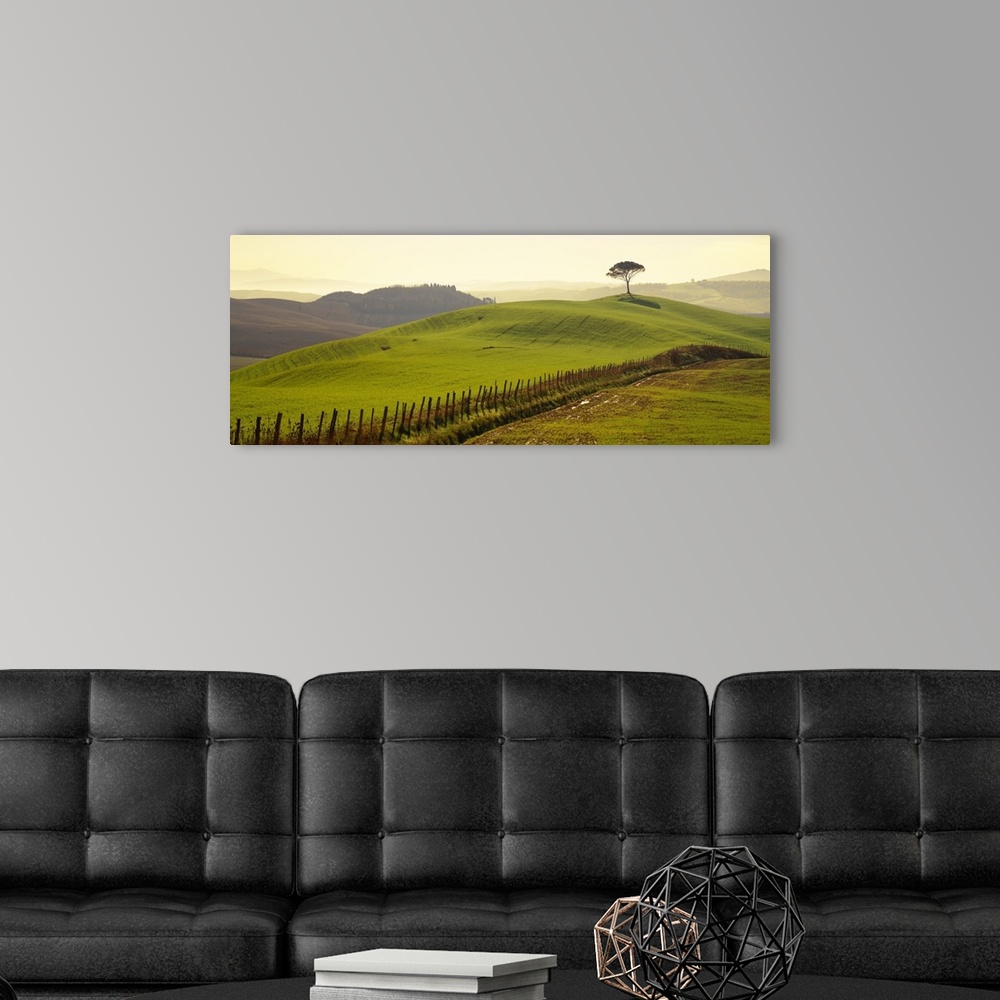 A modern room featuring Italy, Tuscany, Orcia Valley, Typical countryside