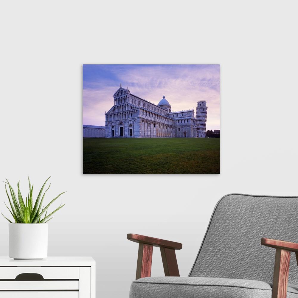 A modern room featuring Italy, Tuscany, Pisa, Campo dei Miracoli, cathedral and the leaning tower