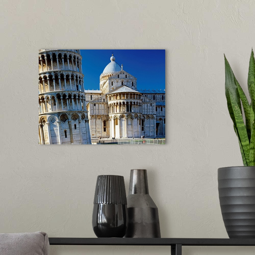 A modern room featuring Italy, Tuscany, Pisa, The Leaning Tower of Pisa and cathedral