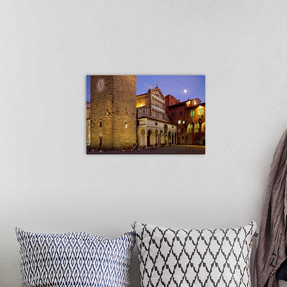 A bohemian room featuring Italy, Tuscany, Pistoia, Piazza del Duomo and San Zeno Cathedral at night