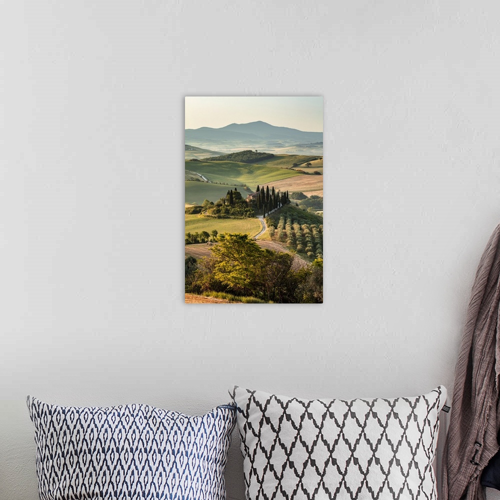 A bohemian room featuring Italy, Tuscany, Siena district, Orcia Valley, San Quirico d'Orcia, Podere Belvedere, typical farm...