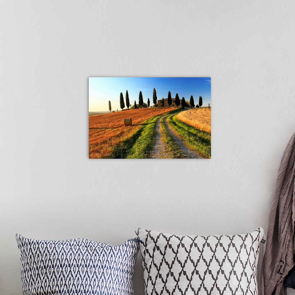 A bohemian room featuring Italy, Tuscany, Siena district, Orcia Valley, Typical country house near Pienza
