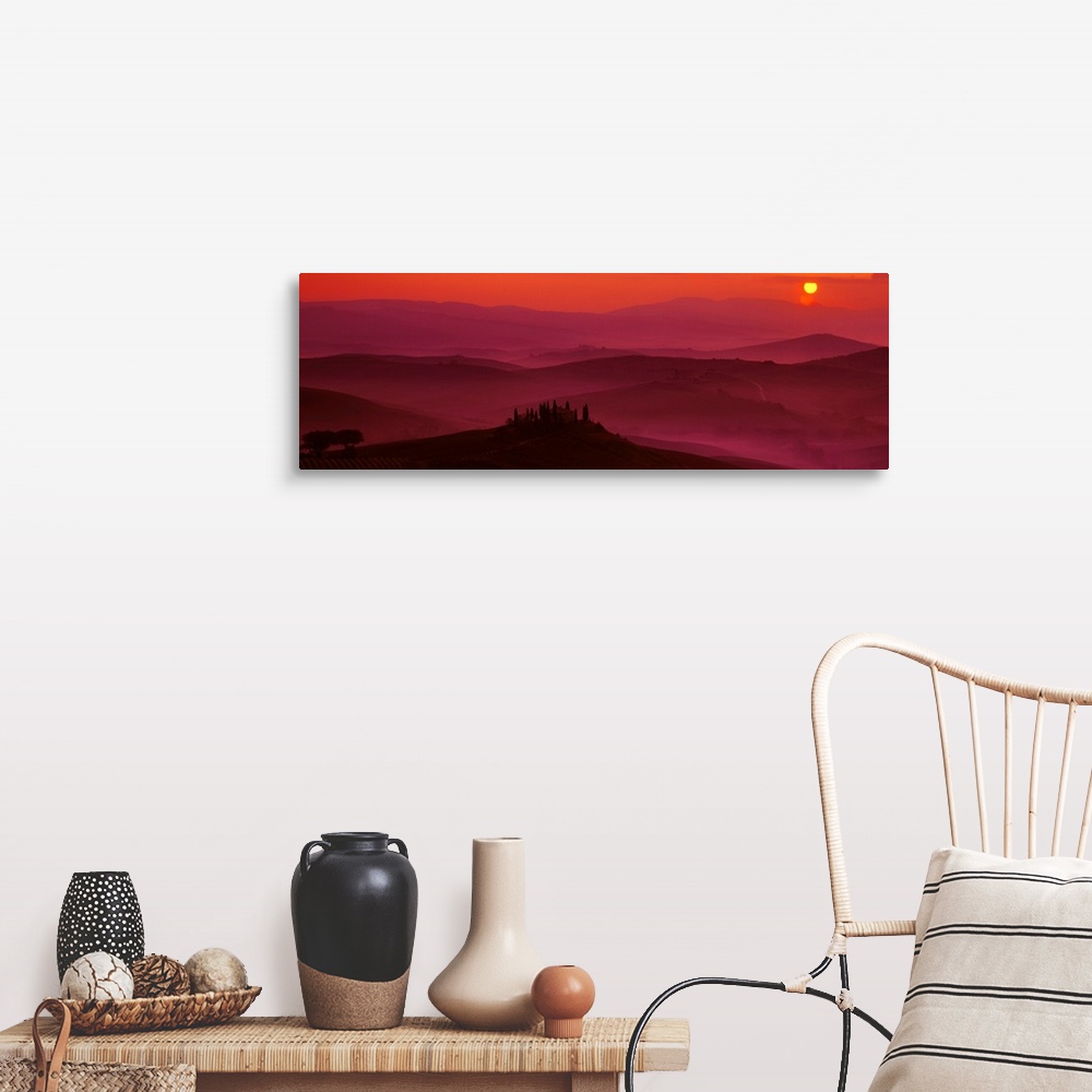 A farmhouse room featuring Italy, Tuscany, Siena, San Quirico d'Orcia, typical landscape