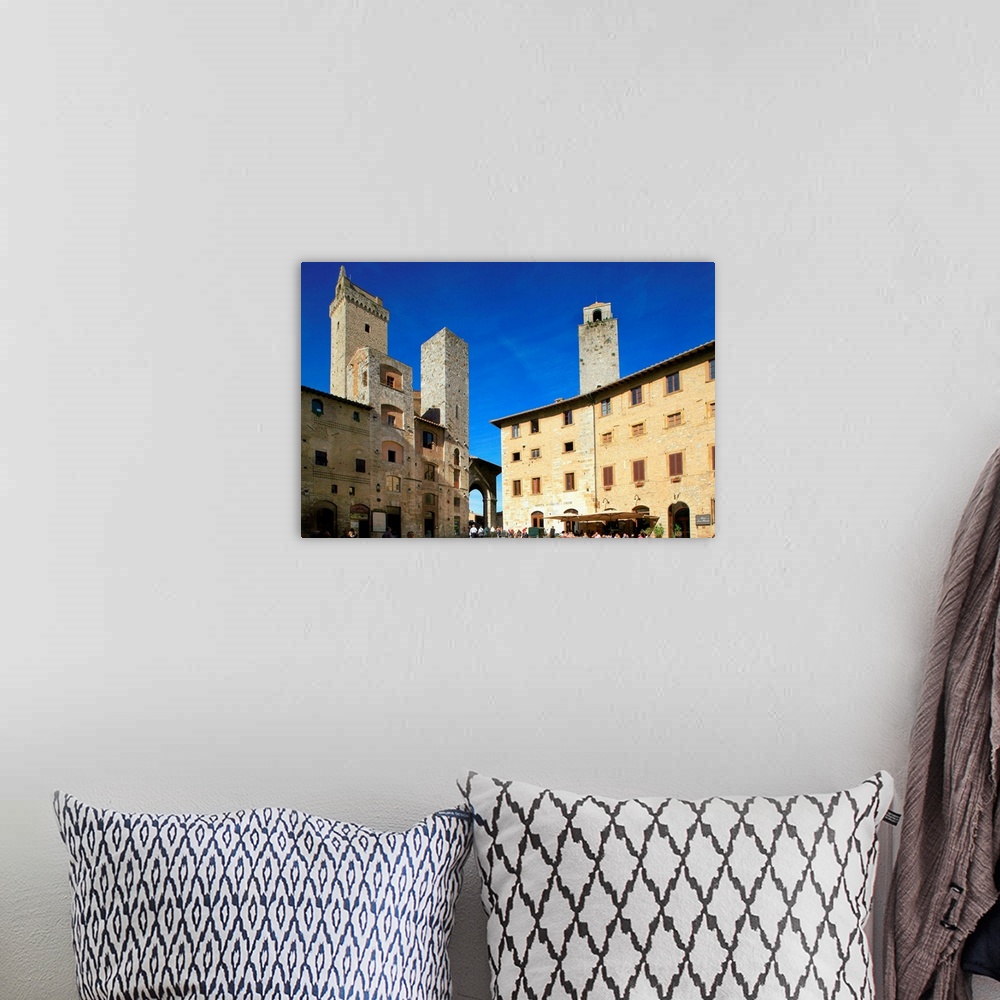 A bohemian room featuring Italy, Tuscany, Val d'Elsa, San Gimignano, Piazza della Cisterna