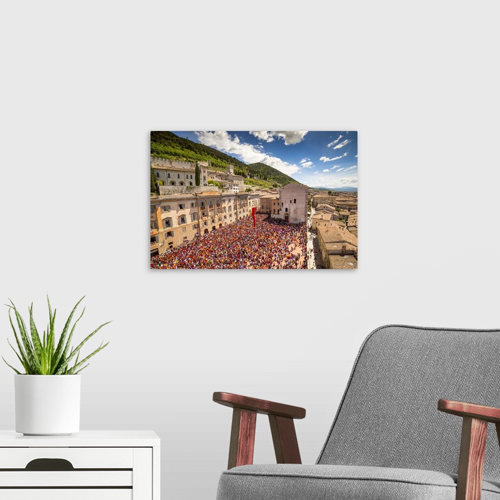 A modern room featuring Italy, Umbria, Perugia district, Gubbio, Race of the Candles.