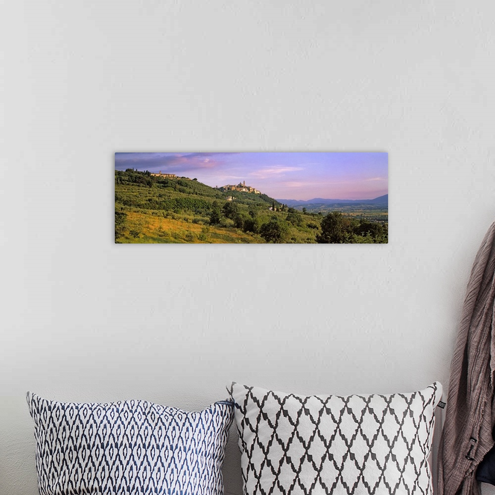 A bohemian room featuring Italy, Umbria, Perugia district, Trevi, The town and landscape