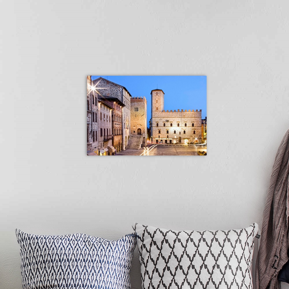 A bohemian room featuring Italy, Umbria, Mediterranean area, Perugia district, Todi, Palazzo del Popolo and Palazzo del Cap...