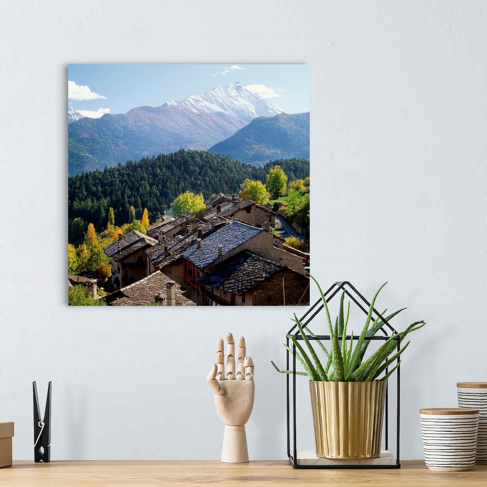 A bohemian room featuring Italy, Valle d'Aosta, The village, rooftops