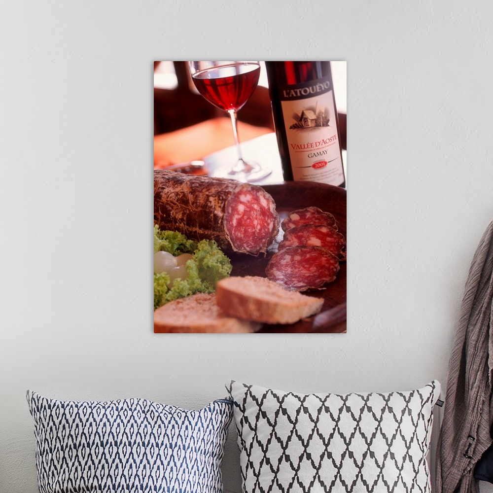A bohemian room featuring Italy, Valle d'Aosta, typical salami