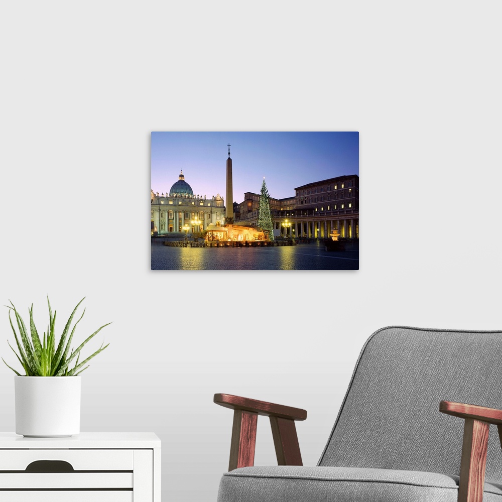 A modern room featuring Italy, Latium, Roma district, Vatican City, Rome, St Peter's Square, St Peter's Basilica, Square ...