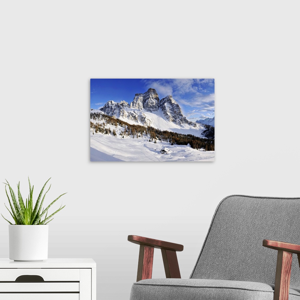 A modern room featuring Italy, Veneto, Alps, Dolomites, Pelmo mountain