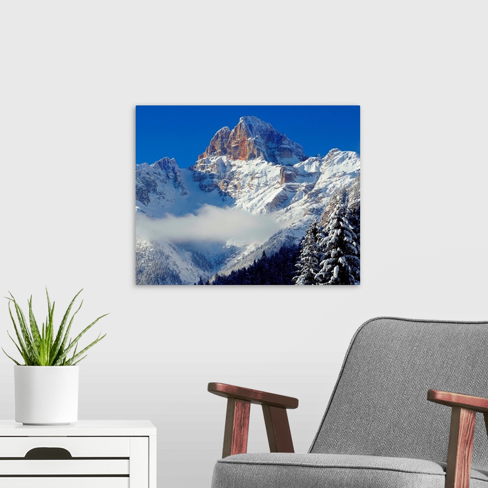 A modern room featuring Italy, Veneto, Dolomites, Alps, Natural Park of the Ampezzo Dolomites, Cadore, Cortina d'Ampezzo,...