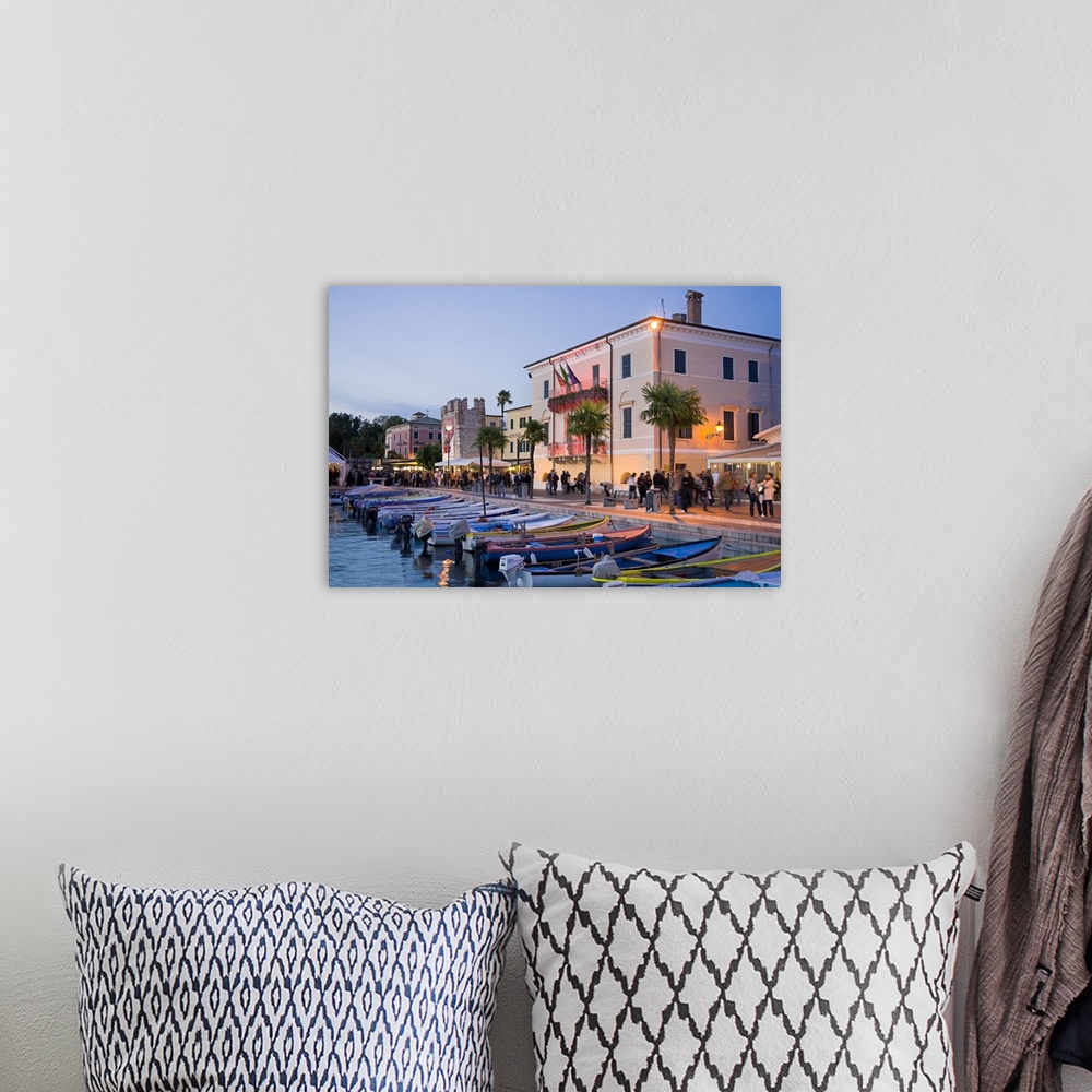 A bohemian room featuring Italy, Veneto, Garda Lake, Bardolino, Little harbour and historical centre