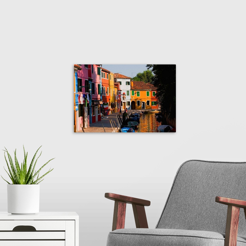 A modern room featuring Italy, Veneto, Venetian Lagoon, Adriatic Coast, Venice, Venezia, Burano, Typical houses