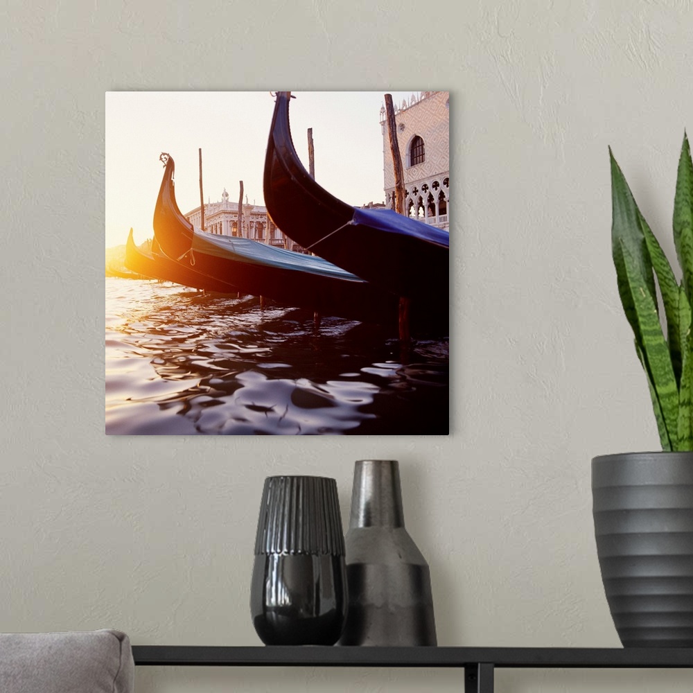 A modern room featuring Italy, Veneto, Venice, Saint Mark's basin, gondolas and Palazzo Ducale in background