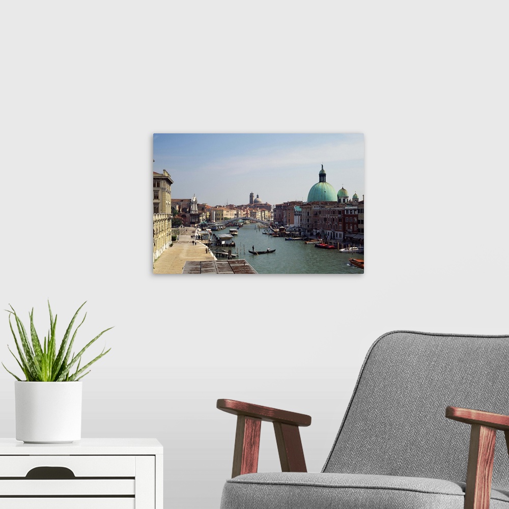 A modern room featuring Italy, Italia, Veneto, Venetian Lagoon, Venice, Venezia, Canal Grande near the train station