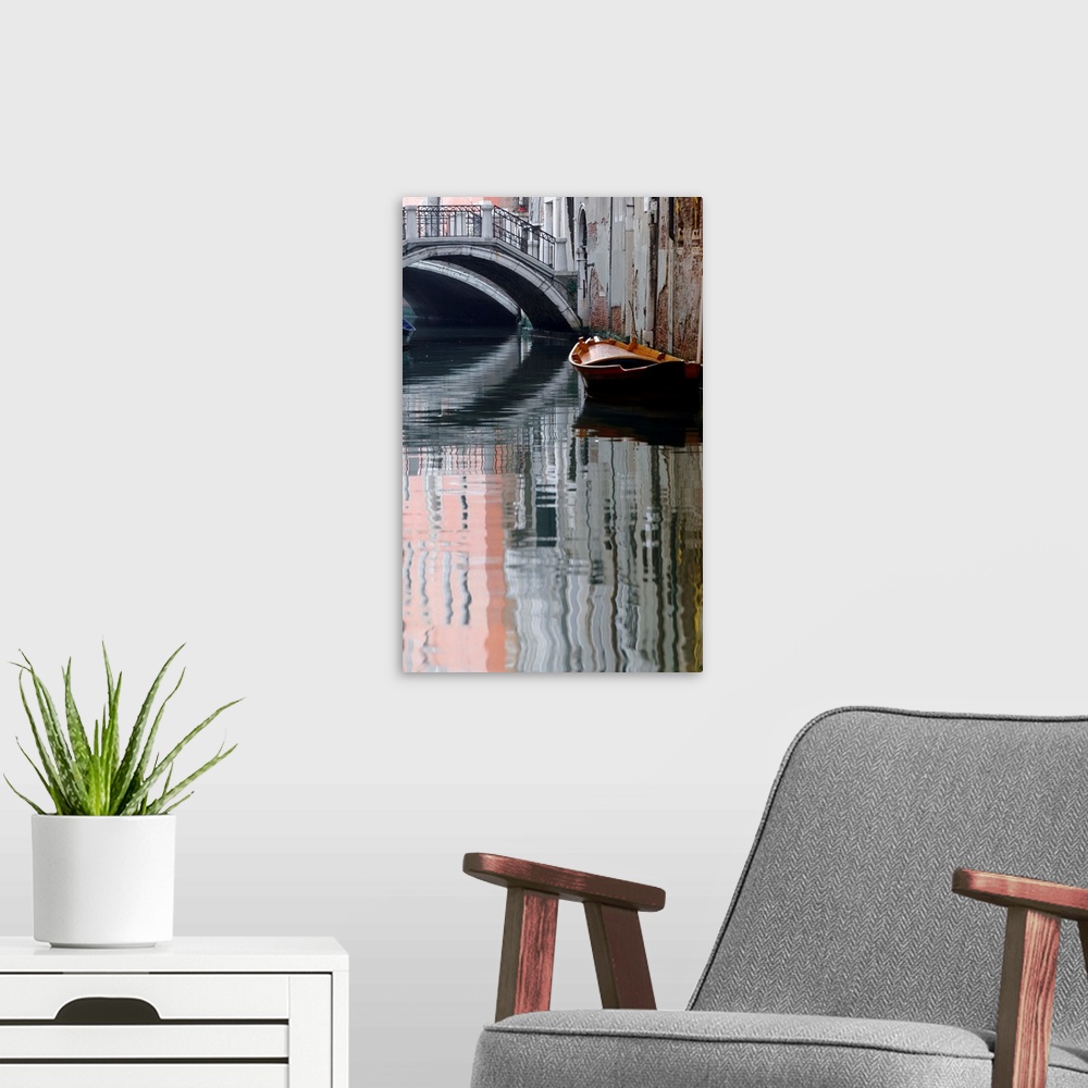 A modern room featuring Italy, Venice, Canal with boat