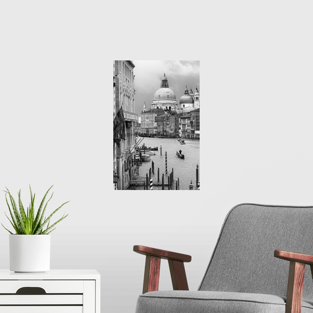 A modern room featuring Italy, Veneto, Venezia district, Venice, Grand Canal, Santa Maria della Salute, Venetian Lagoon, ...