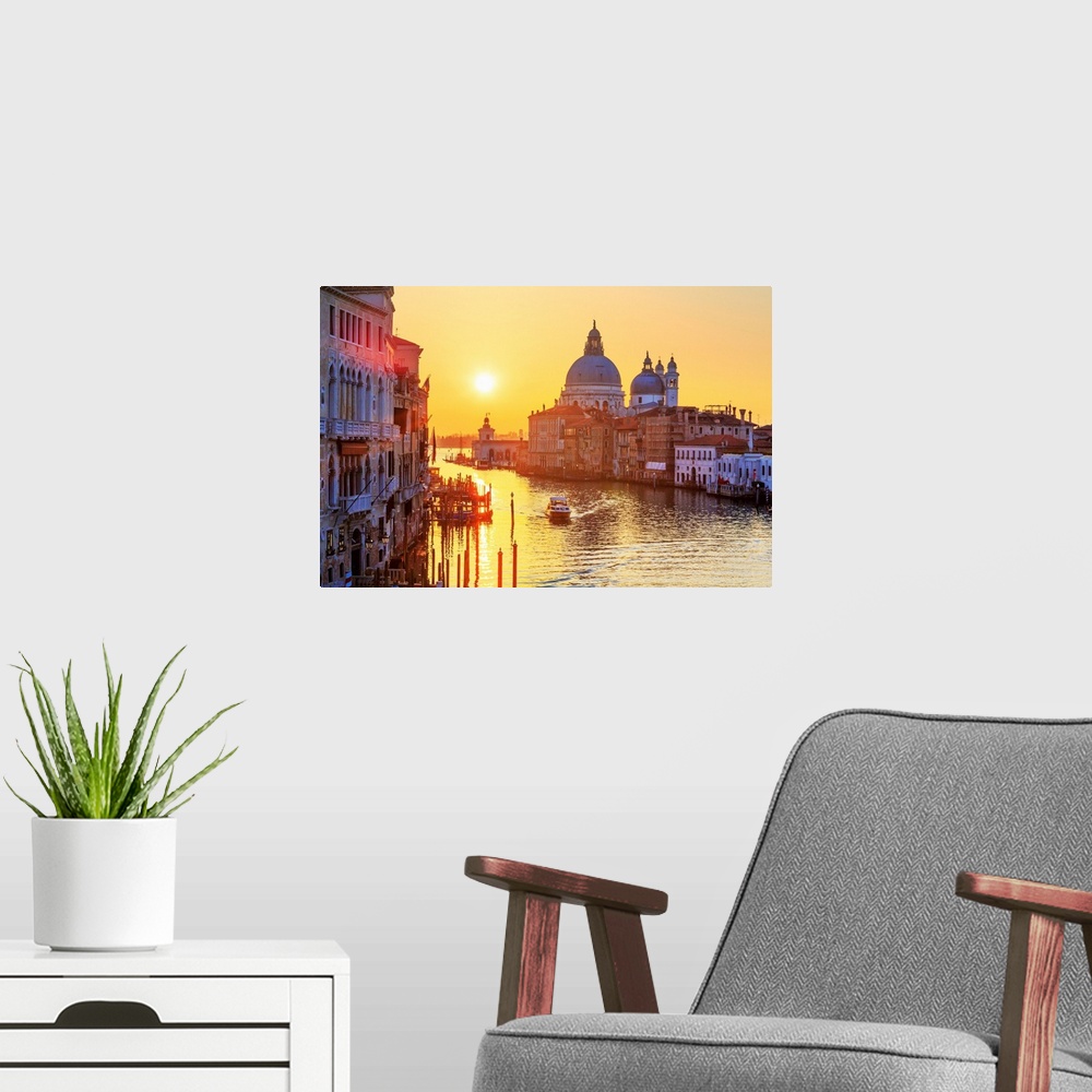A modern room featuring Italy, Veneto, Venetian Lagoon, Adriatic Coast, Venezia district, Venice, Grand Canal, Santa Mari...