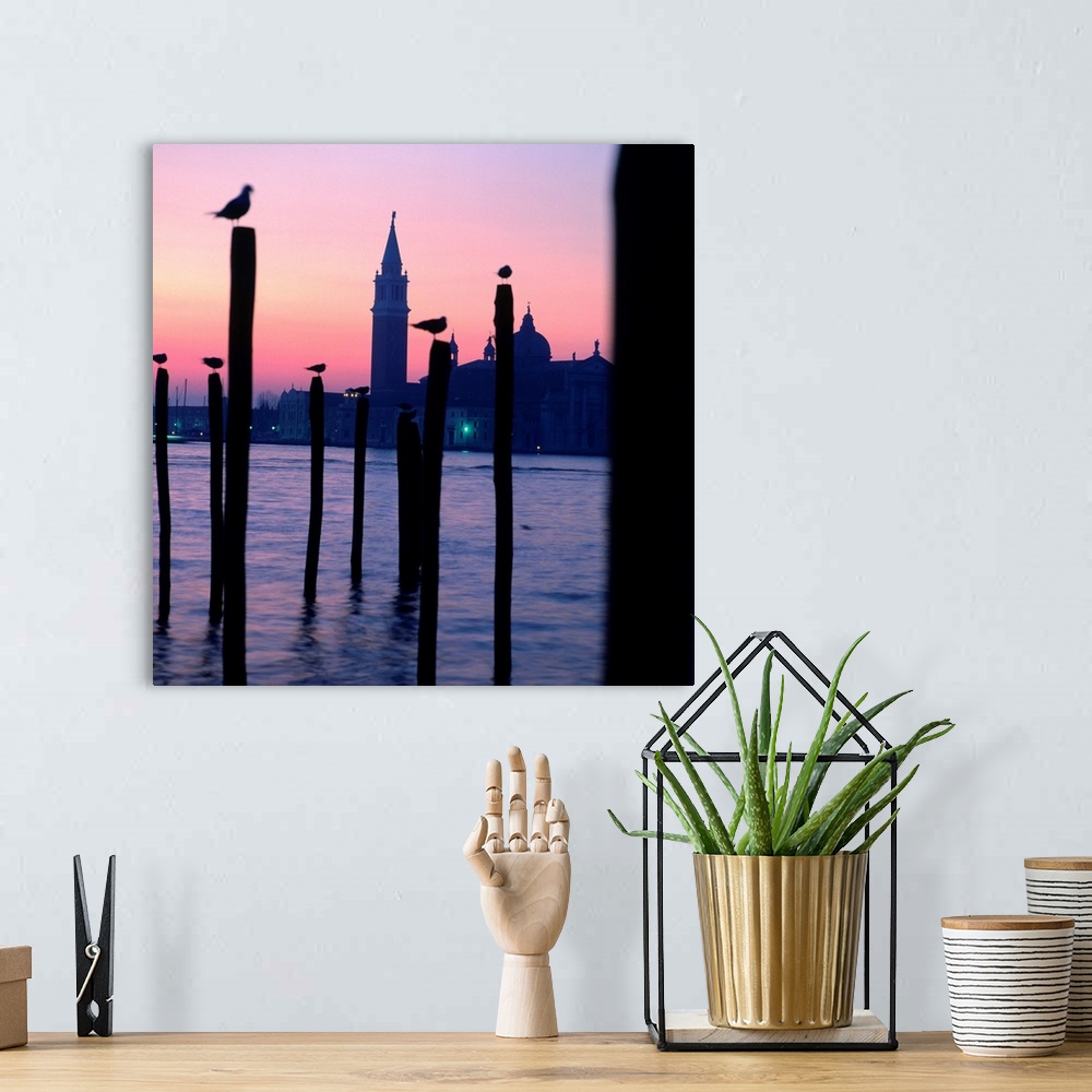 A bohemian room featuring Italy, Venice, Grand Canal view of San Giorgio Maggiore, sunset