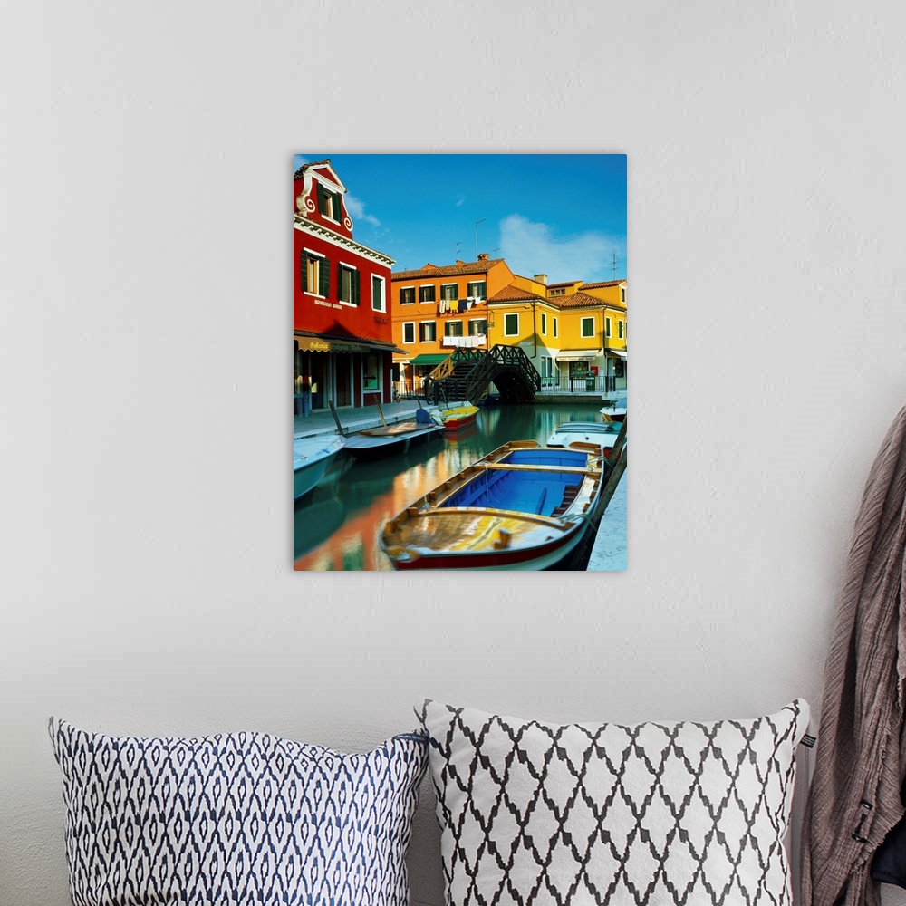 A bohemian room featuring Italy, Venice, Island of Burano and typical homes along canal