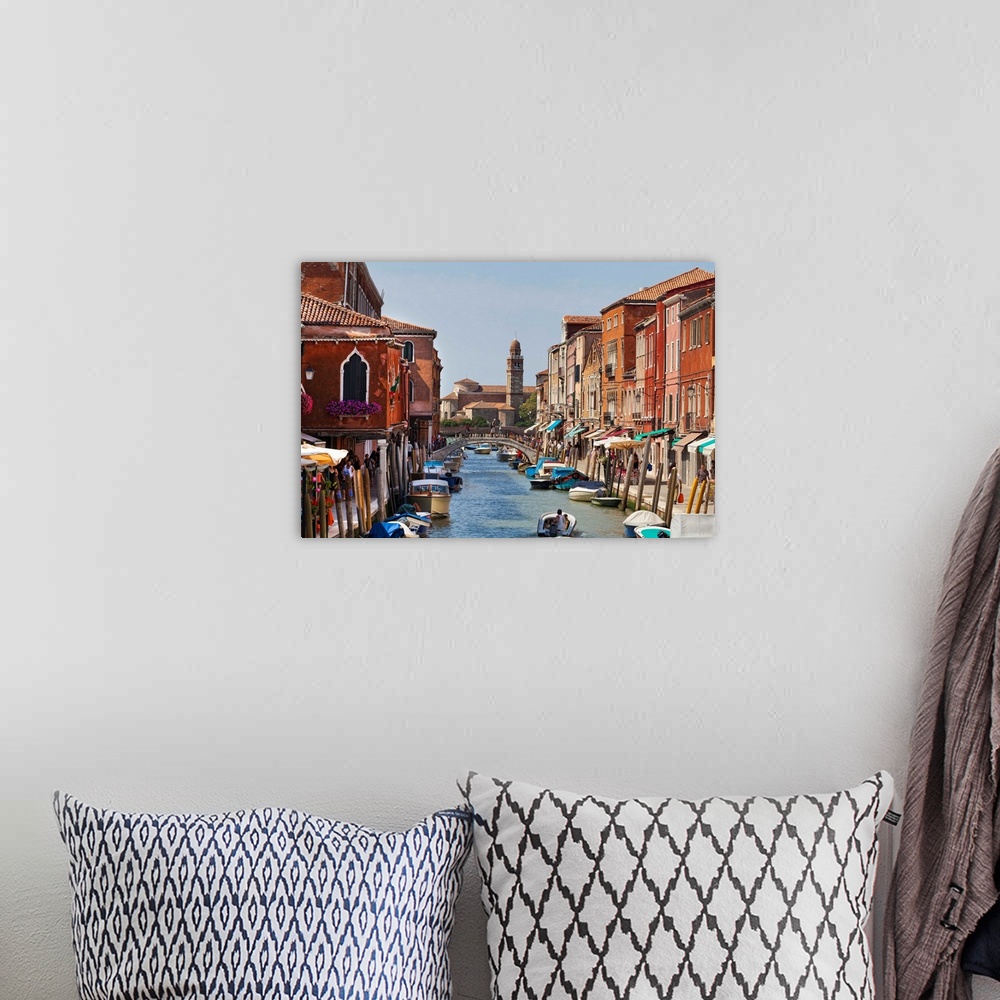 A bohemian room featuring Italy, Venice, Murano, Fondamenta dei Vetrai, Murano skyline with San Giorgio island