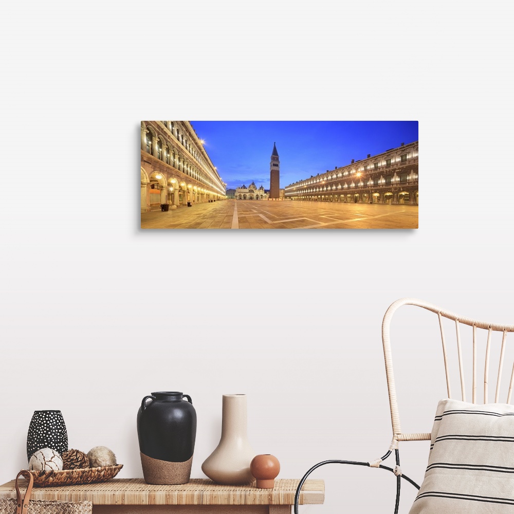 A farmhouse room featuring Italy, Venice, St Mark's Cathedral, Panoramic view of St Mark's square by night