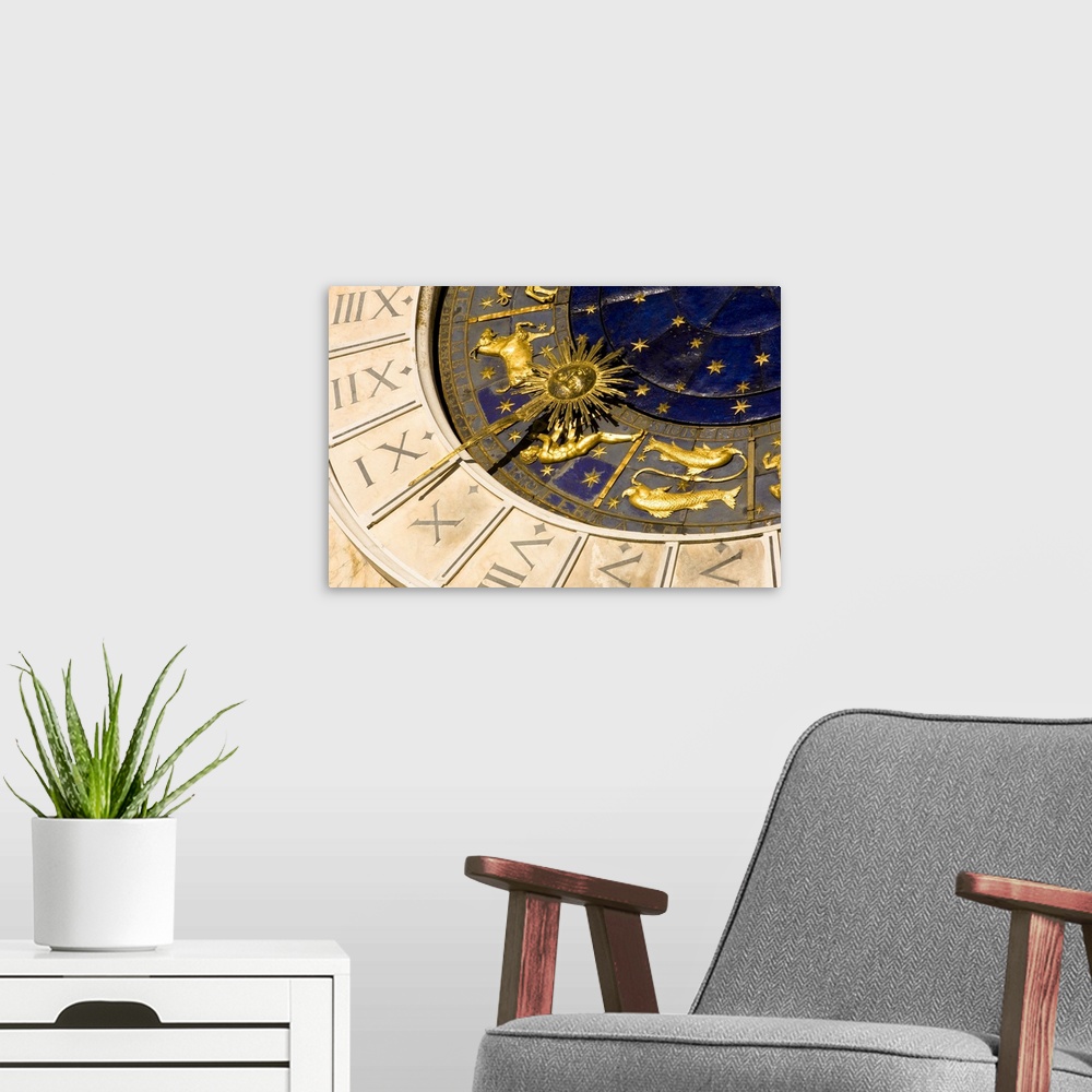A modern room featuring Italy, Venice, Venetian Lagoon, St Mark Square, Clock tower, detail