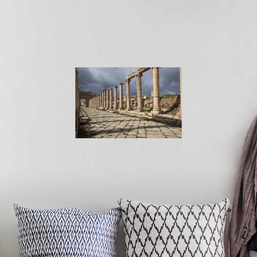 A bohemian room featuring Jordan, Jerash, Gerasa, Ruins of an ancient Roman city.
